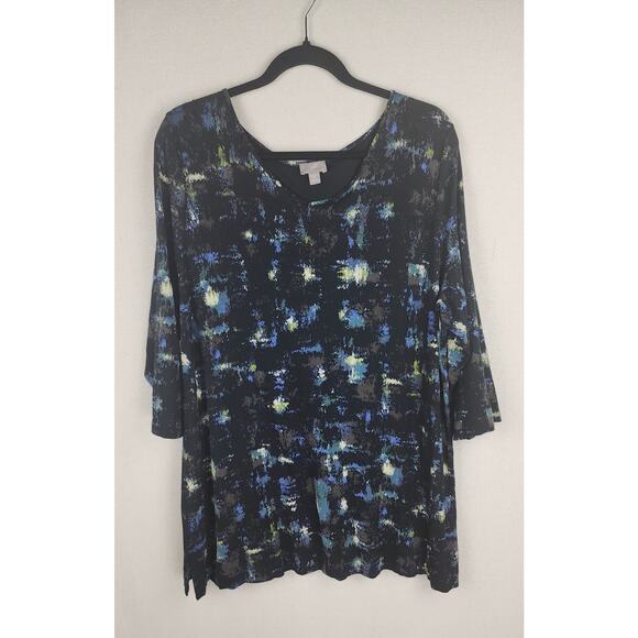 J. Jill Tops - J. Jill wearever collection scoop neck Women's XL black/multi tunic top